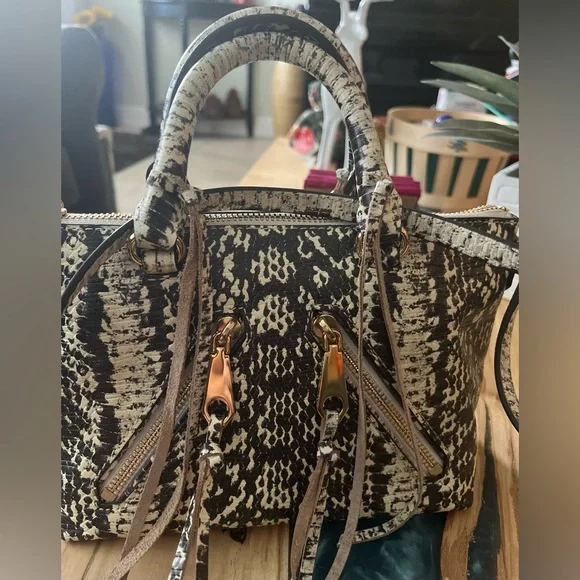 NWT Rebecca Minkoff Snake Print Satchel mini - Picture 4 of 16
